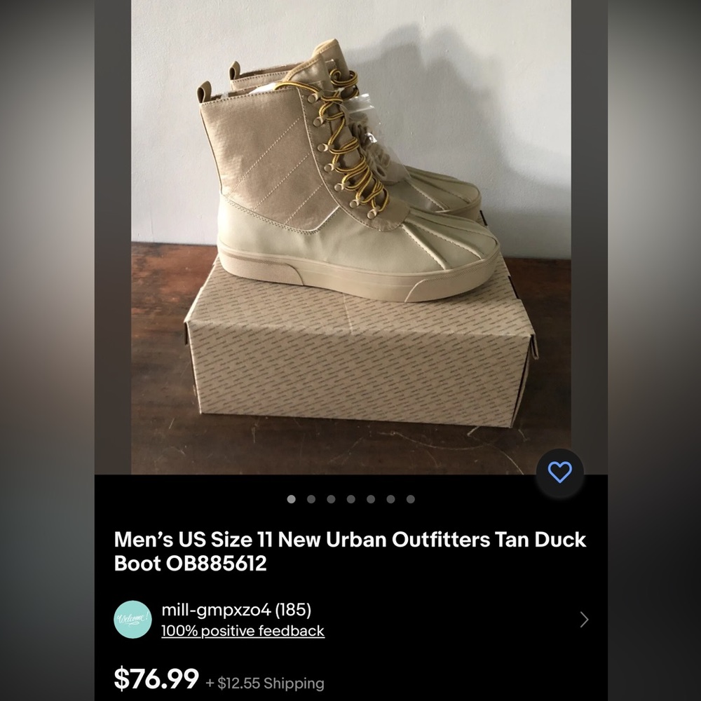 Men’s US Size 11 Urban Outfitters Tan Duck Boot OB885612